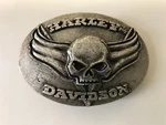 Harley-davidson Men Willie Skull W/wings Belt BUCKLE.#97810-11VM.DISTRESSED. Fixed Price $48.11.