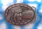 1991 Trinity Products Indian Chief Motorcycles Pewter Belt Buckle Chain Border. Fixed Price $39.99.