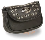 Milwaukee Ladies Chain Strap Leather Shoulder Bag W/ Eyelets Black. Fixed Price $34.94.