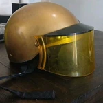 Vintage Vega Gold 3/4 Motorcycle Helmet Fiberglass Shell Amber Bubble Shield. Fixed Price $69.99.