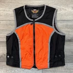 Harley Davidson Women's Vest Orange Black Motorcycle Hi Vis Neon Riding Safety. Fixed Price $31.49.