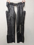 Harley Davidson 98097-06VW Black Leather Riding Gear Deluxe Chaps Women's Xs. Fixed Price $89.50.