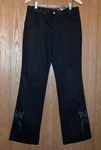 Women's Harley Davidson Satin Dress Pants Size 10 Long Black Embellished Nwt. Fixed Price $36.95.
