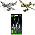 Fascinations Metal Earth 3D Model Kit (P-51D Mustang, B-24 Liberator & Tool Set). Fixed Price $42.95.