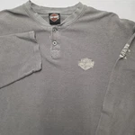 Harley-davidson Gray Waffle-knit Henley Sweater Men's Xl Long Sleeve Embroidered. Fixed Price $27.99.