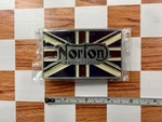 Norton Motorcycles Union Jack Belt Buckle Made In England Triumph New Sealed. Fixed Price $25.00.