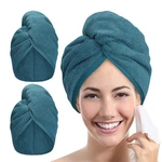 Youlertex Ultra Plush Microfiber Hair Towel 10X26 Inches, 04 2-PCS Navy Blue. Fixed Price $15.88.