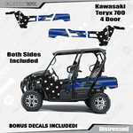 Blue Subdued Usa Flag Racing Graphics Fits Kawasaki Teryx 700 4 Door Decals. Fixed Price $199.99.