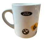 Vintage Ford Lexus,polaris,bmw, Toyota Company Cafeteria Coffee 12 Oz Mug-cup. Fixed Price $9.71.