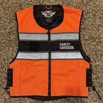 Y2K Harley-davidson 98172-08VM Men's Hi-vis Orange Biker Safety Vest Sz S-l 2007. Fixed Price $55.00.