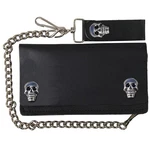 Hot Leathers WLA2004 Skull Snap Bi-fold Black Wallet With Chain. Fixed Price $39.95.