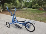 Street Strider 7I Elliptical Bike Scooter W! Stand For Indoor Outdoor Blue. Fixed Price $800.00.