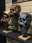 Unique Biker Gift - Skull Motorcycle Helmet Rack American Flag Hanger. Fixed Price $220.00.