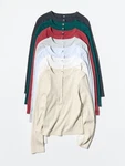 Uniqlo Ribbed Henley Neck T-shirt XS-3XL Long-sleeve Fitted Women 487581 Nwt. Fixed Price $39.99.