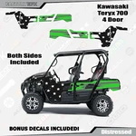 Green Subdued Usa Flag Racing Graphics Fits Kawasaki Teryx 700 4 Door Decals. Fixed Price $199.99.