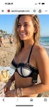 Fox Balconet Swim Top Animal Print Black White Adjustable Strap Women's Large. Fixed Price $30.00.