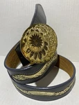 Crumrine Buckle Silver/gold Tone Dream Catcher Justin Cowhide Snake Gry Belt 40. Fixed Price $75.00.