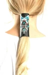 Hair Glove Leather Purple Tribal Butterfly With Gemstones Pony Tail Holder 4". Fixed Price $25.99.