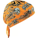 Zan Headgear Flydanna Orange Tribal Skull Bandanna Z669 Cotton Headwrap 50-9363. Fixed Price $13.99.