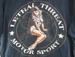 Lethal Threat Motor Sport Black Tshirt Large, Spark Plug Pinup Girl. Fixed Price $21.49.