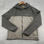 Vtg Thor Motocross Windbreaker Jacket Mens 2XL Black Gray Hood Full Zip Gorpcore. Fixed Price $45.00.