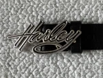 Ladies Black Harley Davidson Leather Belt Size L. 2010. Script Buckle. Biker.. Fixed Price $33.15.