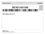 Genuine Bmw Mini Baby Racer Iii 80-93-5-A21-500 New. Fixed Price $147.44.