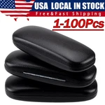 New Clam Shell Hard Eyeglasses Pu Case Black W/microfiber Cleaning Cloth. Fixed Price $57.19.