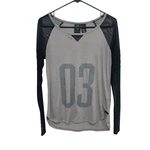 Harley Davidson Mesh Sleeve Moto Shirt Womens Small Gray Long Biker Top. Fixed Price $22.10.