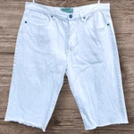 Sr Vs Sandrine Rose White Denim Bermuda Shorts Sz 31 Raw Hem Button Fly Casual. Fixed Price $59.00.
