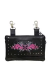 Ladies Black Fashion Naked Cowhide Leather Hot Pink Butterfly Biker Belt Bag. Fixed Price $35.06.