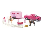 Pink Riding Academy Deluxe Set, New Ray SS-37335A Model Toy Replica. Fixed Price $34.50.