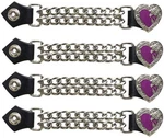 4PC Purple Chrome Heart And Rose Diamond Cut Motorcycle Vest Extender - UDD46. Fixed Price $27.30.