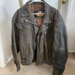 Harley Davidson Men's Billings Distressed Brown Leather Jacket Winged Hd Xl Rare. Fixed Price $249.95.