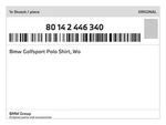 Genuine Bmw Golfsport Polo Shirt, Wo 80-14-2-446-340 New. Fixed Price $33.84.