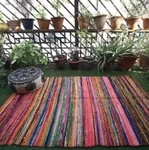 Indian Handmade Cotton Multi Area Rug Rag Dari Yoga Mat Decorative Chindi. Fixed Price $33.33.