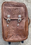 1998 American West Tooled Leather Roller Bag W/silver Trim, Original Documents. Fixed Price $325.00.