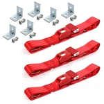 Volkswagen Type 1968 - 1974 Standard 2PT Red Lap Bench Seat Belt Kit W/ Bracke. Fixed Price $159.95.