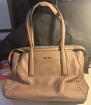Nine West Purse Tan Brown Beige Handbag Zippered Deep Side Pockets Nice!. Fixed Price $17.00.