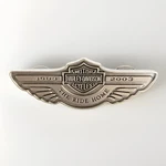 Vintage 100TH Anniversary Harley Davidson Pin The Ride Home Silver Wings 2003. Fixed Price $24.99.