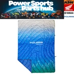 New Polaris X Rumpl Original Puffy Blanket Gray Blue Teal Polyester Dwr 2864858. Fixed Price $145.00.