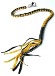 Genuine Leather Motorcycle Whip Get Back With Tassels 41" Black / Yellow. Fixed Price $26.99.