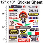 33PC 12"X10" Sticker Decal Sheet - Motorcycle Mx Dirt Bike Sponsors Logos. Fixed Price $8.95.
