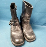 Harley Davidson 81026 Black Leather Harness Chunky Platform Boot Heels Womens 7. Fixed Price $49.99.
