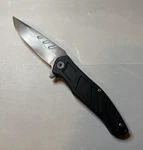 Gerber Edict Folding Knife Stonewashed Blade Black Handle Flipper. Fixed Price $19.99.