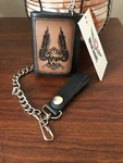 Dream Apparel Black Freedom Racing Skull Leather Tri-fold Snap Chain Wallet New. Fixed Price $19.99.