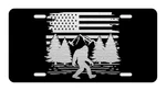 Engraved Big Foot Sasquatch Us Flag Car Tag Diamond Etch Metal License Plate. Fixed Price $18.95.