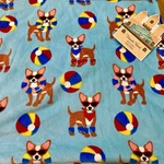 Chihuahua Smooth Beach Ball Summer Fun Towel Blue 38 X68 Cotton. Fixed Price $18.00.