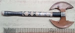 Double Headed Viking Axe 27' Odin's Carbon Steel Battle Hatchet With Leather. Fixed Price $125.00.
