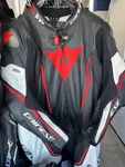 Dainese Misano (size 60) 2 D-air Perf. 1PC Suit Black/white/fluo-red. Fixed Price $900.00.